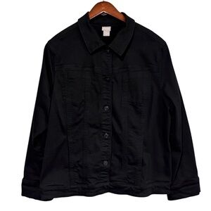Chico's Black Jean Jacket Size XL